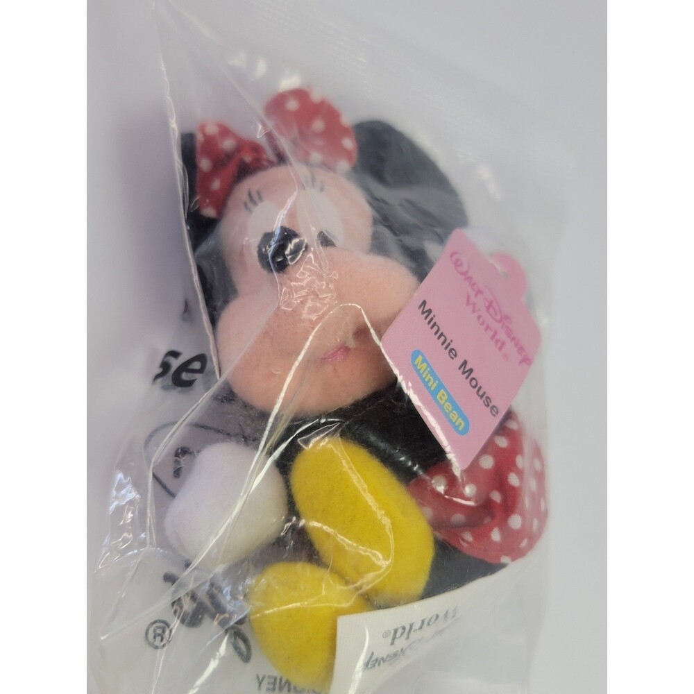 2001 Walt Disney World Minnie Mouse Mini Bean Plush Kellogg’s Sealed Bag Disney